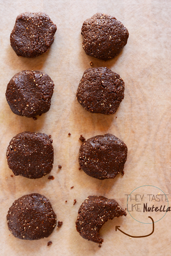 Batch of Bacio No-Bake Cookies on a piece of parchment paper