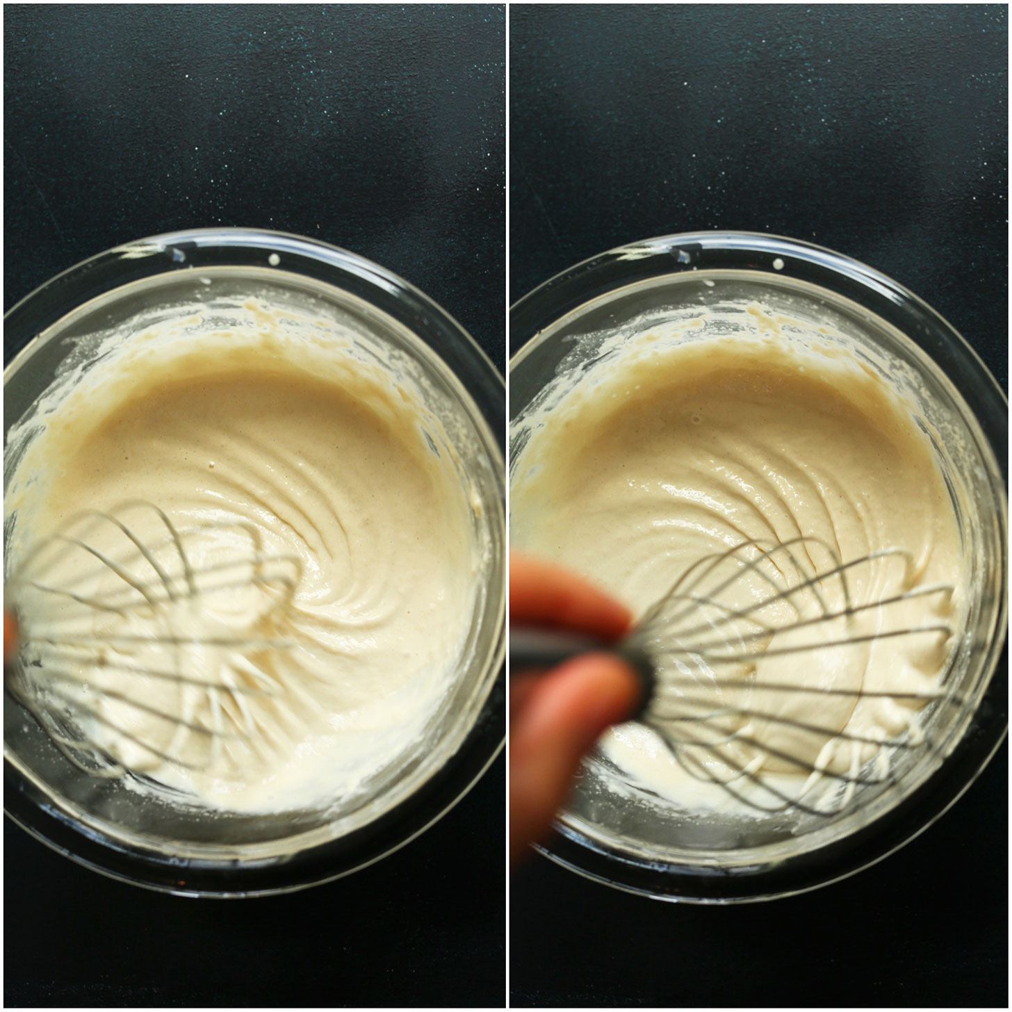 Whisking together ingredients for the Tahini Sauce for our Quinoa Chickpea Buddha Bowls recipe
