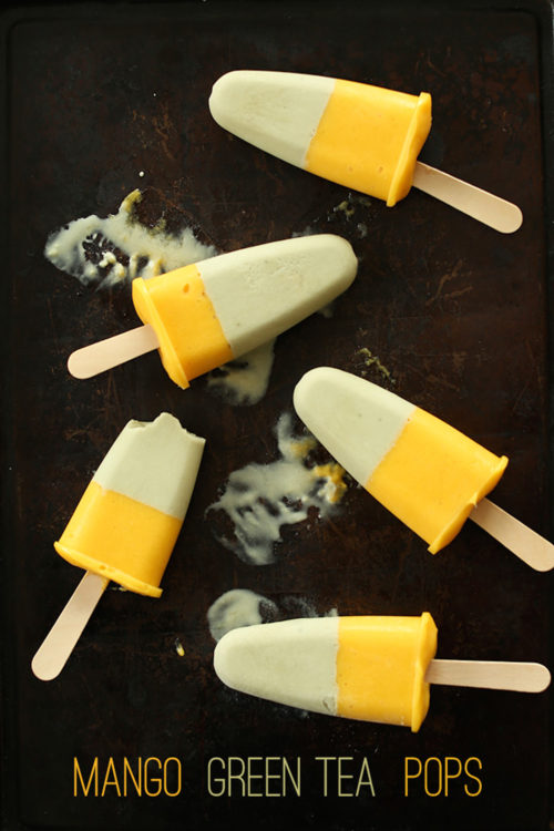 Tray filled with a batch of our Mango Green Tea Pops recipe