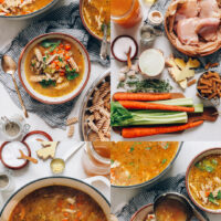 Photos of the process of making our chicken noodle soup recipe