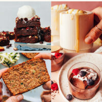 Photos of sweet potato brownies, zucchini bread, and other delicious desserts with hidden healthier ingredients
