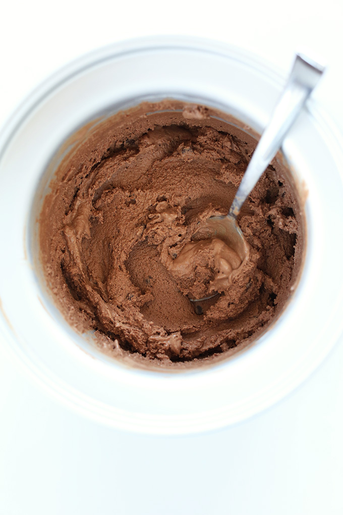 Homemade Vegan Chocolate Soft Serve for making homemade blizzards