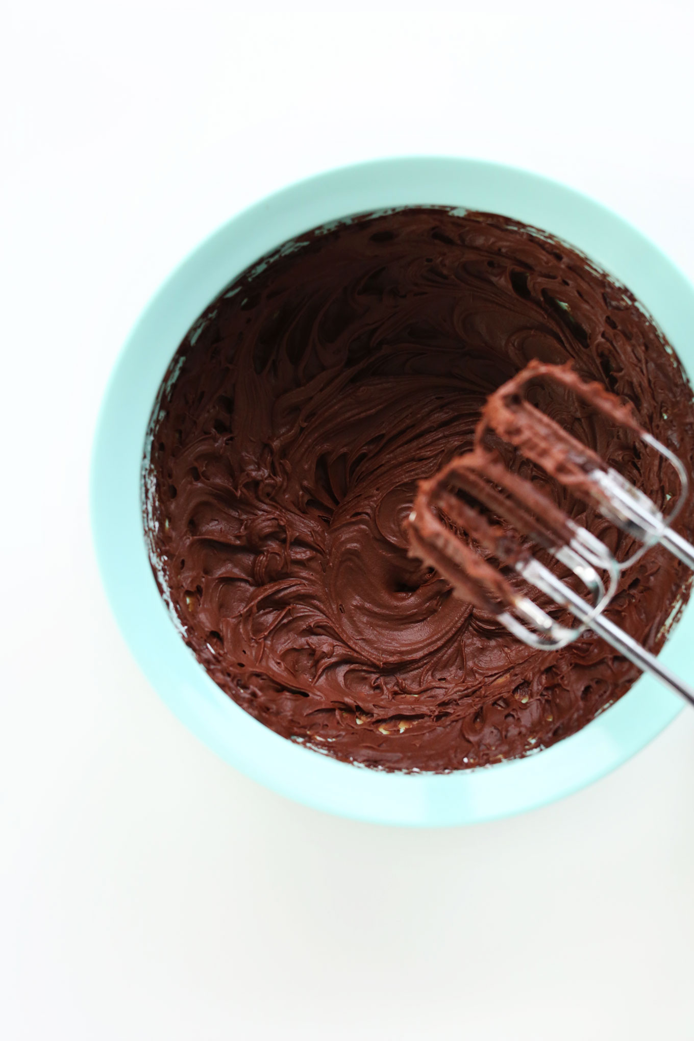 Freshly whipped homemade Vegan Chocolate Ganache Frosting